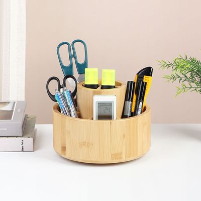 Loretta Bamboo Rotatin Smart Desk Organizer 20x20x14.5cm