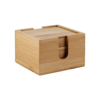 Loretta 6-Piece Bamboo Coaster Set with Holder 
 Bamboo 10 X10 X1.2cm 