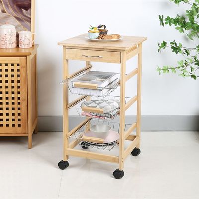 Loretta 3 Tier Tolley with bamboo top 37 x 37 x 71 Hcm