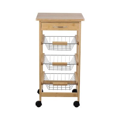 Loretta 3 Tier Tolley with bamboo top 37 x 37 x 71 Hcm