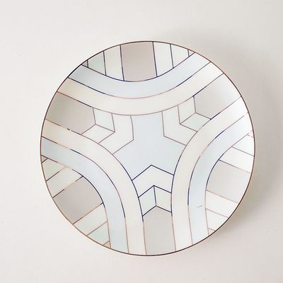 Lincoln Fine Bone China Side Plate - White/Blue - 19 cm