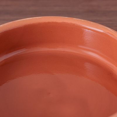 Terracotta 2-Pc Inner-Glazed Round Bowl Set - Brown - 16x4 cm