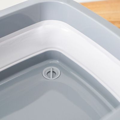 Qlux Collapsible Tub With Stopper Grey 37X31.5X5.4Cm