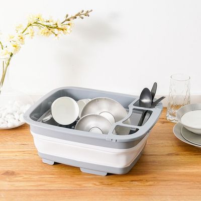 Qlux Collapsible Multipurpose Tub Grey 37X31.5X5.4Cm