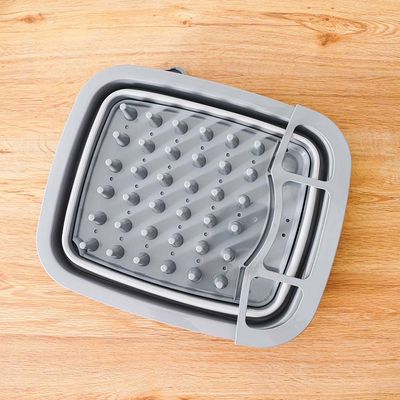 Qlux Collapsible Multipurpose Tub Grey 37X31.5X5.4Cm