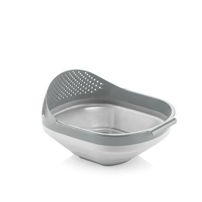 Qlux Collapsible Rice Strainer - Grey Grey 27.5X23X10Cm