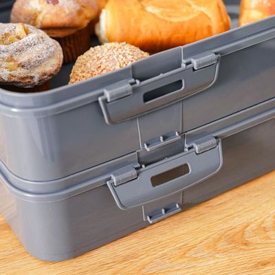 Qlux Takeaway Dublex Pastry Carryying Box - Anthracte Grey 42X29X18Cm