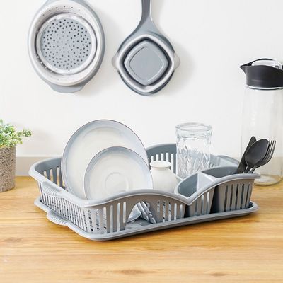 Qlux Elegance Dish Drainer Grey 45.5X30.5X7.5Cm