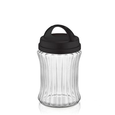 Qlux Royal Stripe Jar 1500Ml Black 11.5X11.5X21.5Cm