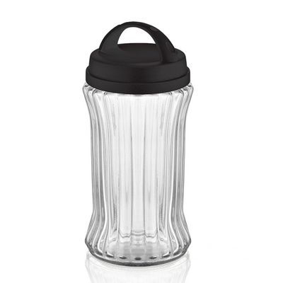 Qlux Royal Stripe Jar 2000Ml Black 11.5X11.5X26.2Cm