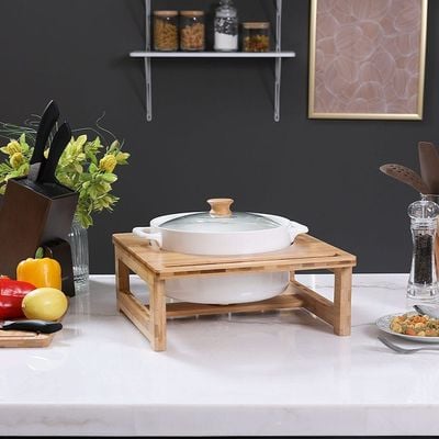 Eternity Round Casserole Food Warmer With Wooden Stand 30.5 cm - 5600D-12I-G