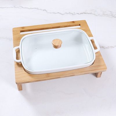 Eternity Rect Casserole Food Warmer With Wooden Stand 43 cm - 5560D-17I-G