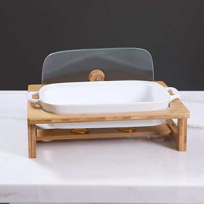 Eternity Rect Casserole Food Warmer With Wooden Stand 43 cm - 5560D-17I-G