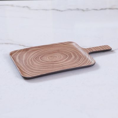 Annual Ring Bamboo Fiber Tray With Handle - 17070