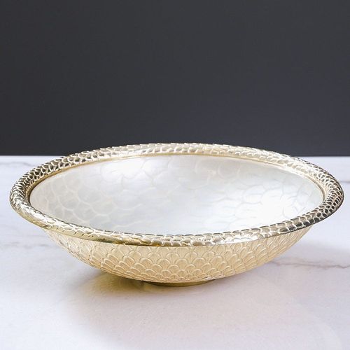 White Pearl Round Dish Bowl 37 Cms - AL 5903