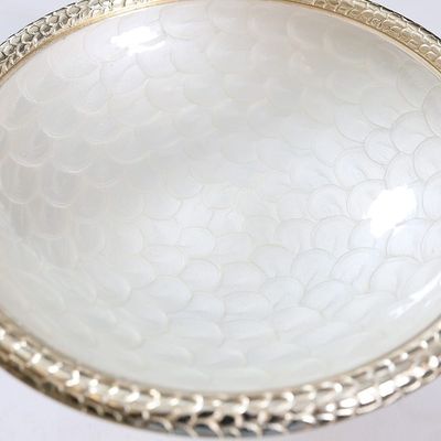 White Pearl Round Bowl With Base 37 Cms - AL 5908