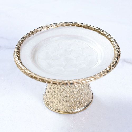 White Pearl Sweet Serving Tray With Base 17Cms - AL 5917