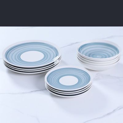 Smoky Grey 16-Pc Stoneware Dinner Set