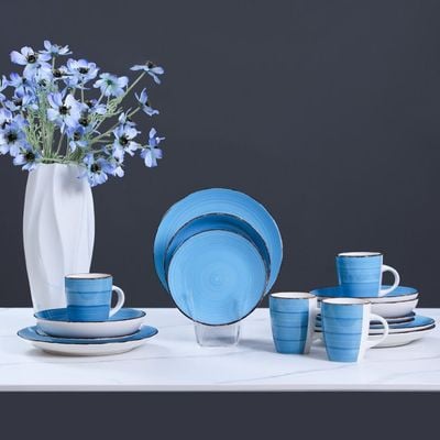 Ocean Blue 16-Pc Stoneware Dinner Set 