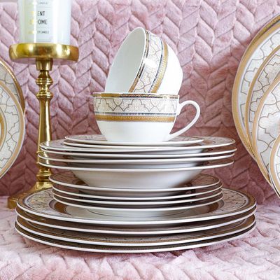 Delvin 60-Pc Bone China Dinner Set 