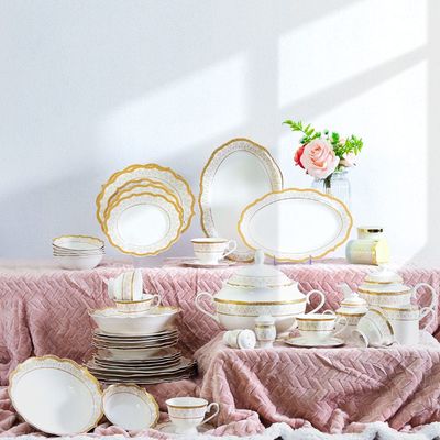 Crescent 49-Pc Bone China Dinner Set 