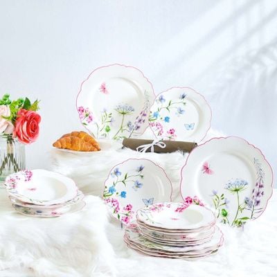 Eitens 18- Pc Bone China Dinner Set 