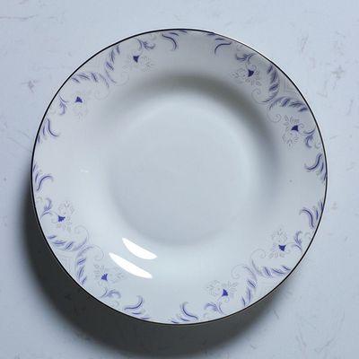 Sonara 8" Bone China Soup Plate Blue Wave