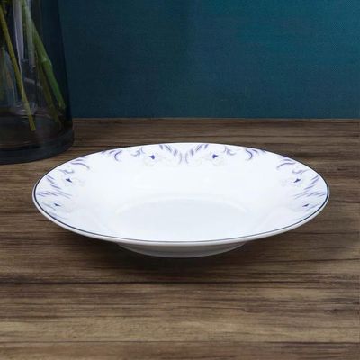 Sonara 8" Bone China Soup Plate Blue Wave