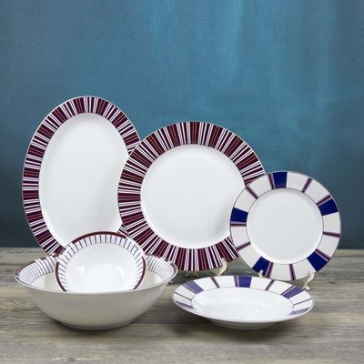 Sonara 27Pcs Bone China Dinner Set Stripes