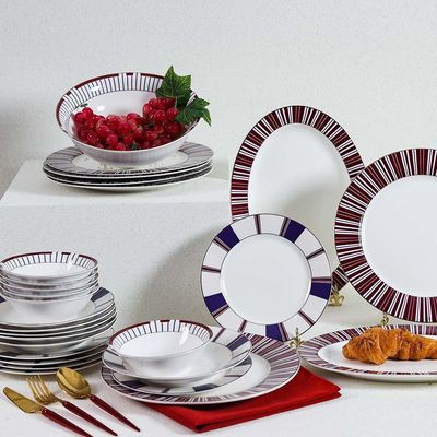 Sonara 27Pcs Bone China Dinner Set Stripes