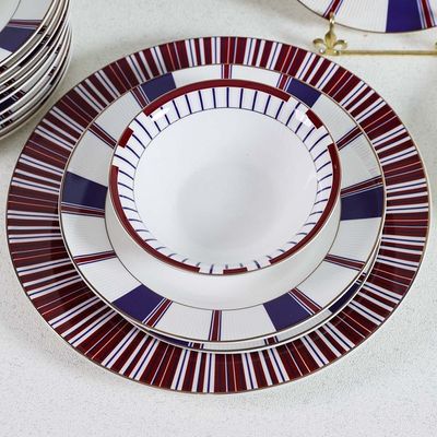 Sonara 27Pcs Bone China Dinner Set Stripes