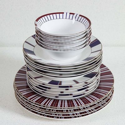 Sonara 27Pcs Bone China Dinner Set Stripes