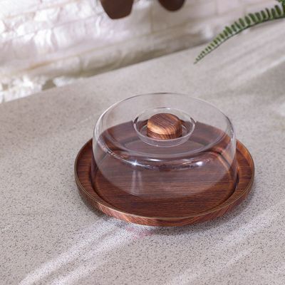 Evelin Cake Serving Tray With Cover 23 x 23 x 7CM
