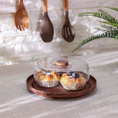 Evelin Cake Serving Tray With Cover 23 x 23 x 7CM