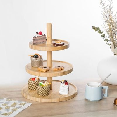 Aaron Bamboo 3 Tier Cake Tray Natural