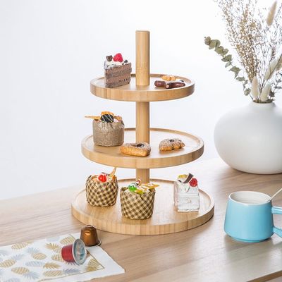 Aaron Bamboo 3 Tier Cake Tray Natural