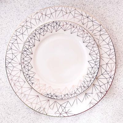 Sabrina 32-Piece New Bone China Dinner Set -Serve 6 