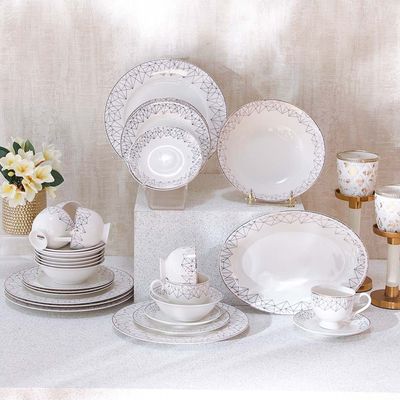 Sabrina 32-Piece New Bone China Dinner Set -Serve 6 