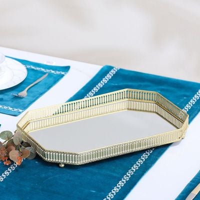 Etiquette Rectangular Metal Tray 43X28X5CM