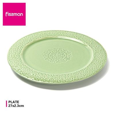 Fissman Plate 27X2.3 Cm -Green Crackle