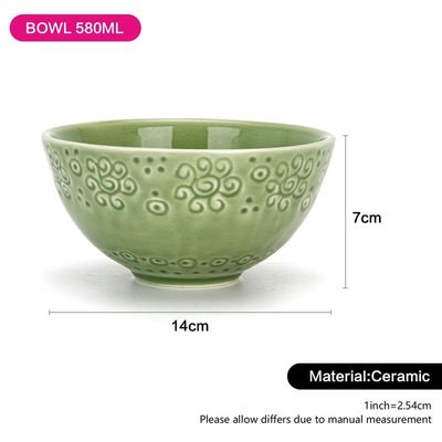 Fissman Bowl 14X7Cm/580 Ml -Green Crackle