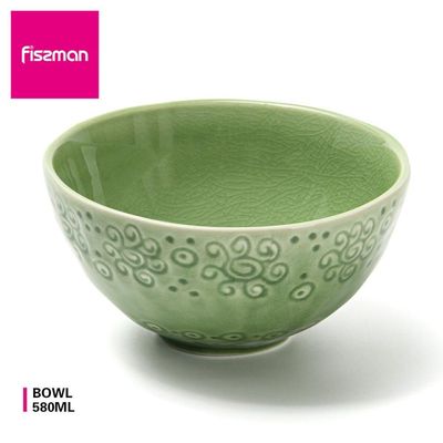 Fissman Bowl 14X7Cm/580 Ml -Green Crackle