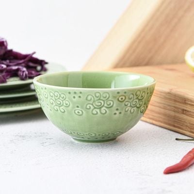 Fissman Bowl 14X7Cm/580 Ml -Green Crackle