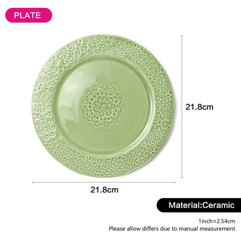 Fissman Plate 21.8X1.8 Cm -Green Crackle