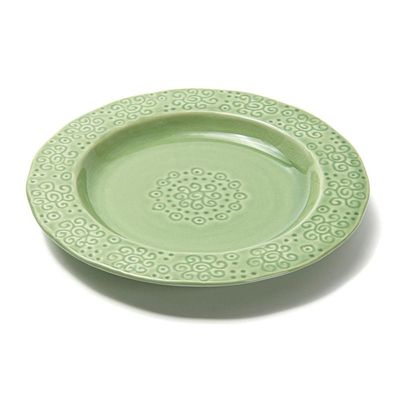 Fissman Plate 23X2.5 Cm -Green Crackle