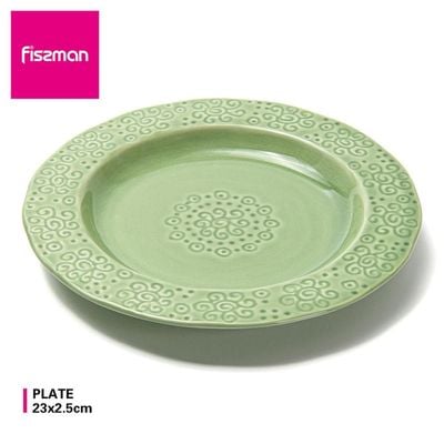 Fissman Plate 23X2.5 Cm -Green Crackle