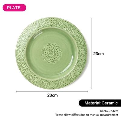 Fissman Plate 23X2.5 Cm -Green Crackle