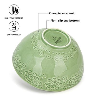 Fissman Bowl 21.6X10.2 Cm/1800 Ml -Green Crackle