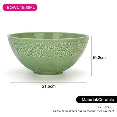 Fissman Bowl 21.6X10.2 Cm/1800 Ml -Green Crackle