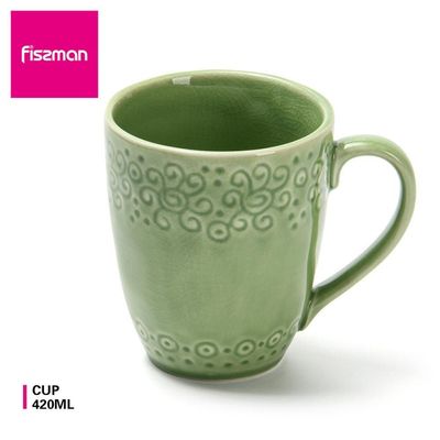 Fissman Mug 420 Ml -Green Crackle
